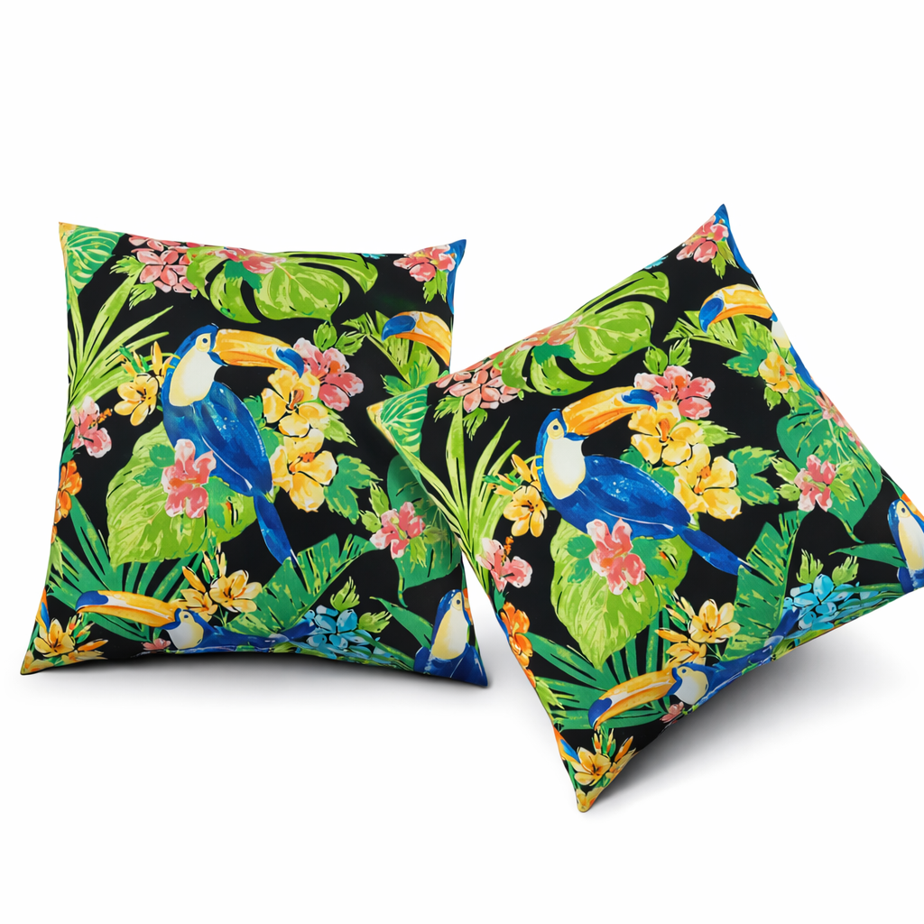 2 Pack Outdoor Throw Pillows, Waterproof & Fade-Resistant Patio Cushions For Garden, Porch, Poolside Furniture - Soft & Comfortable Decorative Pillow Covers 18x18 Inch,Rich Forest Green