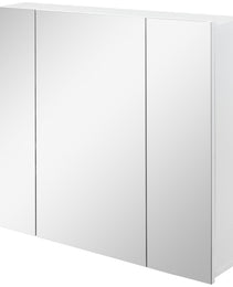 Wall Mounted Mirror Cabinet, Bathroom Medicine Cabinet with Mirror, 3 Doors and Adjustable Shelves, White