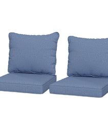 4 Patio Chair Cushions with Seat & Backrest, Fade Resistant Seat Replacement Cushion Set, Blue