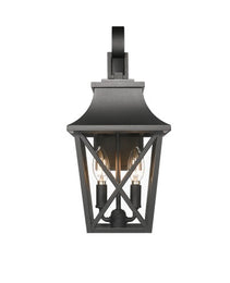 Black Outdoor Wall Light 2 Lights, Large Outdoor Modern Wall Light Fixtures, Industrial Porch Light Wall Mounted With Glass, Waterproof Farmhouse Exterior Light Lighting