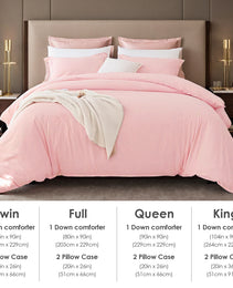 White & Pink Oversized Duvet Cover Set Includes 1 Duvet Cover & 2 Pillowcases. Premium Breathable Fabric, Hotel-grade Minimalist Design. Versatile For Bedrooms And Guesthouses. Perfect Christmas Gift.