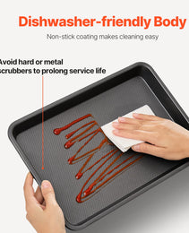 Baking Pan Set 3-Piece Nonstick Carbon Steel Bakeware Set With Silicone Handle