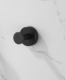 Round Base Wall Hanging Coat Hook With Screws- Matte Black Towel Hook, 4 Pack, For Entry Shoe Cabinet, Wardrobe Bathroom Bedroom Furniture Hardware