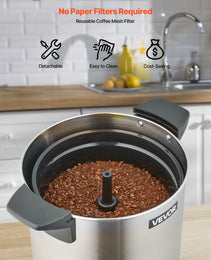 Commercial Coffee Urn, 100 Cup 15 L Hot Beverage Dispenser With Dripless Faucet, Quick-Brewing Stainless Steel Large Commercial Coffee Maker, For Catering, Business, Party, Church & Restaurant