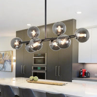 Large Sputnik Chandelier 47.2" Black Modern Smoked Glass Chandelier