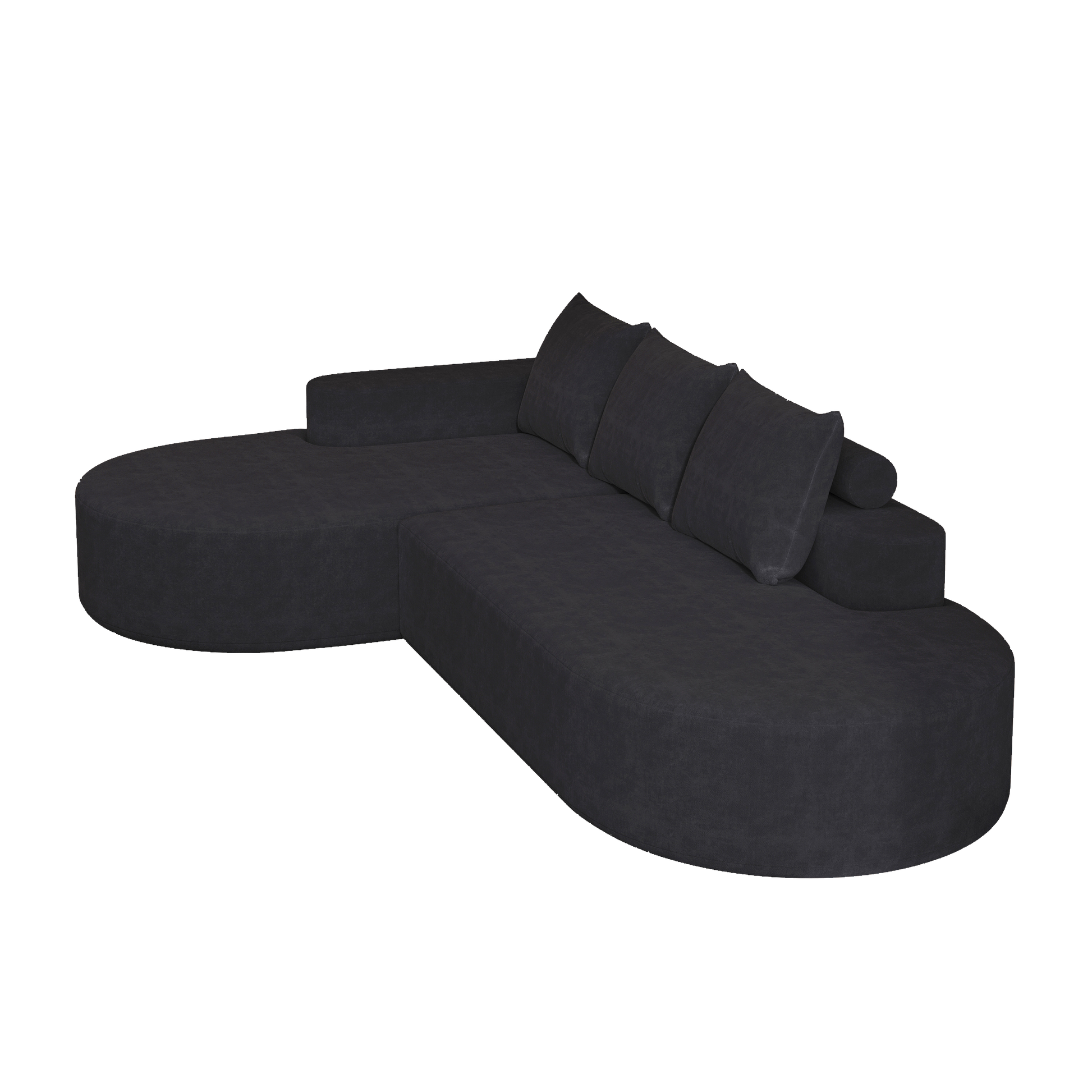 Modern Curved Sofa ,Chenille Upholstered Sectional Sofa Couch Set,Modular 108.5 L Shaped Sectional Living Room Sofa Set With 3 Pillows,Free Combination Sofa Couch For Living Room,Bedroom