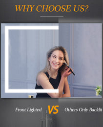 48  X 36  LED Bathroom Mirror With Anti-Fog And Touch Sensor -Modern Frameless Lighted Wall Mirror For Bathroom Vanity, Shower Room, Or Dressing Area