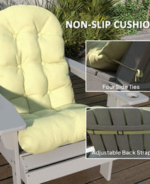 Chair Cushions Set Of 2, Tufted High Back Patio Non-Slip Cushions For Chairs, Beige