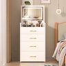 3 In 1 Vanity Desk With Open Top Mirror,Small Make Up Vanity Set With Visible Glass Desktop,Compact Makeup Vanity With 3 Drawers,Dressing Table For Bedroom - CJDS