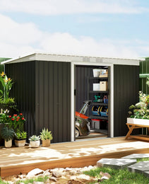 Metal Outdoor Storage Shed, Tool House With Double Lockable Doors For Backyard, Patio, Lawn, Garage, Dark Gray,Please Note The Dimensions And Weight In The Package Details Before Shipping.