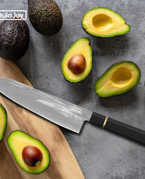 Qulajoy Chef Knife 8 Inch - Hand Forged Swedish Sandvik Steel Gyuto Cooking Knife - Professional Japanese Kitchen Knife - Classic Octagonal Handle