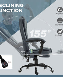 7-Point Vibrating Massage Office Chair High Back Massaging Office Desk Chair with Lumbar Support, Footrest, Blue