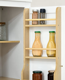 72" Kitchen Pantry Storage Cabinet, Modern Tall Kitchen Cabinet with 5-tier Storage Shelving, 8 Spice Racks, Drawer