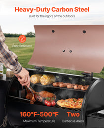 Wood Pellet Grill Smoker Outdoor Electric BBQ Grills 456 Sq.in Cook Area
