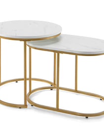 Modern Marble Look Stacking Nesting Coffee Table Set