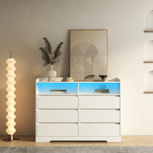 6-drawer Vanity With LED Lights - CJDS