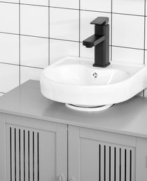 Under Sink Pedestal Storage Bathroom Cabinet, Gray