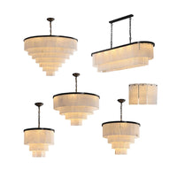 Marble Collcetion Black Gold Chrome 2026 Chandelier Hanging Lamp Lustre Alabaster Suspension Luminaire Lampen For Living Room