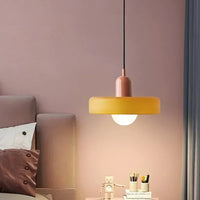 Modern Nordic Glass Pendant Light with LED Macaron Color Chandelier for Dining Room Bedroom Kitchen Hanging Lamp