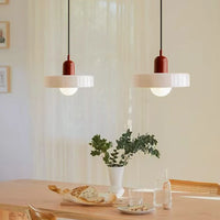 Modern Nordic Glass Pendant Light with LED Macaron Color Chandelier for Dining Room Bedroom Kitchen Hanging Lamp