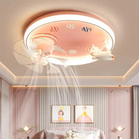 Modern Kids Room Ceiling Fan Light Cartoon Moon Astronaut Ceiling Lamp Boy Girl Bedroom Nursery Study Chandelier Ceiling Lights