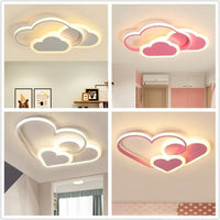 Led Ceiling Lamp For Children Kid Girls Room Bedroom Study Cloud Ceiling Light Heart Shape Pink Child Kid Star Chandelier Light