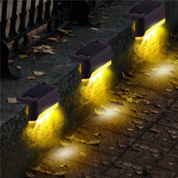 Warm White Solar LED Step Deck Lights Outdoor Waterproof for Patio Stair Fence Railing Pathway Garden Yard Decor Lamp