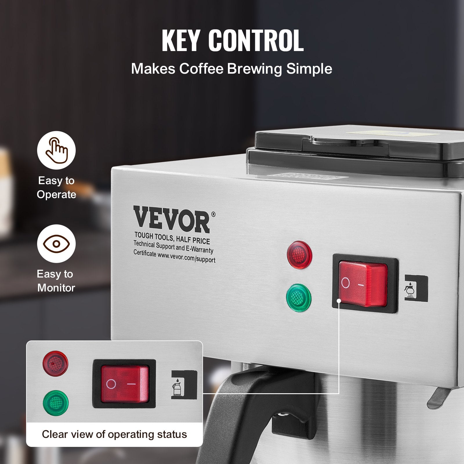 3-Station Commercial Coffee Brewer – 6-Minute Rapid Brew with 3 Warming Plates & 3 Carafes