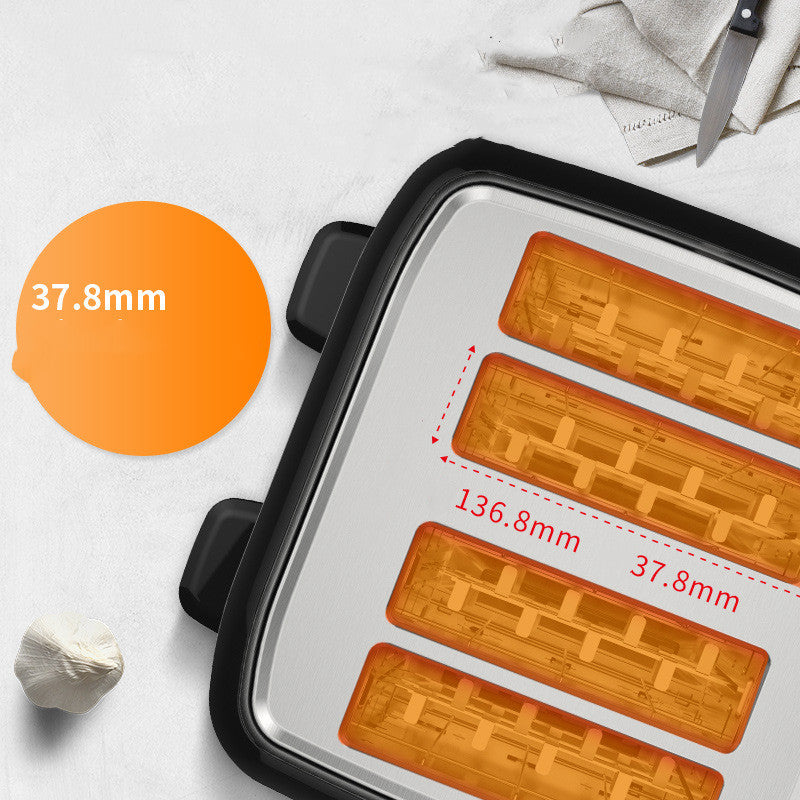 1500W High-Power 4-Slice Toaster – Family-Sized Efficiency with 6 Browning Levels