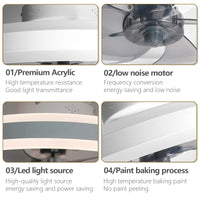 Ceiling Fan With Light And Remote Control Fanstira LED Lamp Small Decorative Fans Cooler Decoration For Bedroom Home Appliance