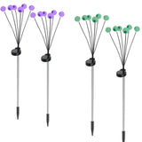2Pcs Purple Light OR 2Pcs Green Light Solar Scary Eyeballs Lights Outdoor Halloween Decoration Swaying Light Halloween Path Lights Ornaments With Total 12LED IP65 Waterproof For Yard Garden - CJDS - FC