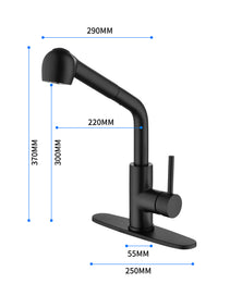 Stainless Steel Matte Black Single Handle Pull Out Spray, Kitchen Faucet