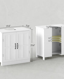 Bathroom Sink Cabinet, Pedestal Sink Cabinet with Adjustable Shelf, White