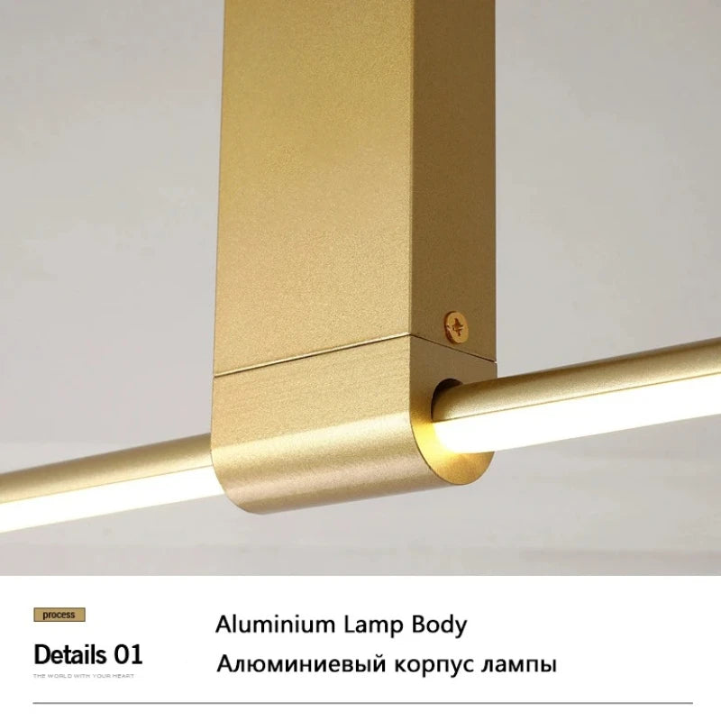 Minimalist Long Ceiling Lamps for Dining Room Office Aisle Clothes Shop Lighting Line Ceiling Light 120cm 90cm Gold Black White
