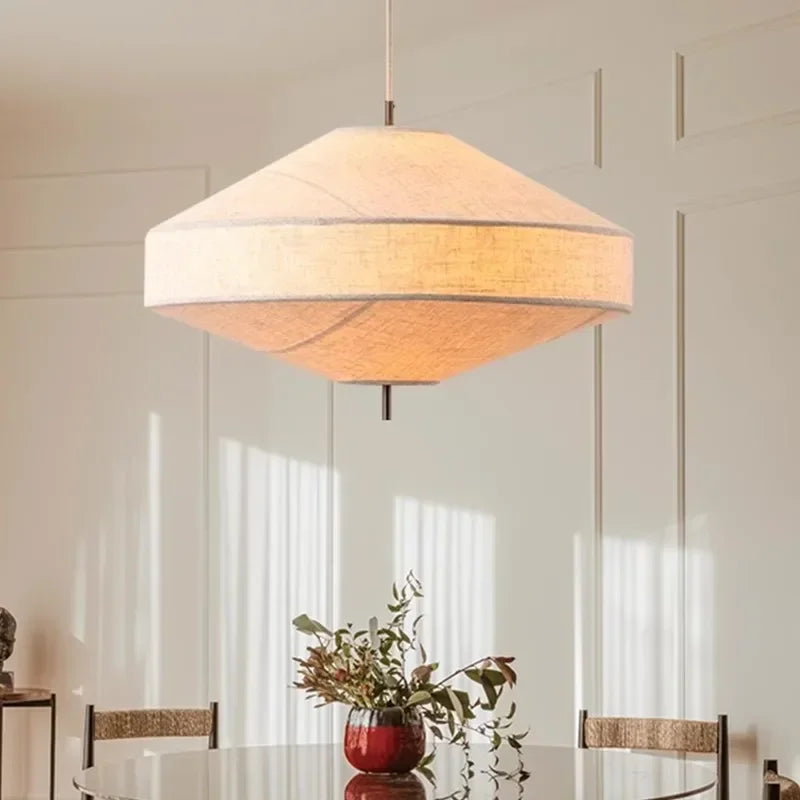 Japanese Wabi Sabi Fabric Pendant Light Living Room Bedroom Restaurant Bar Chandelier Home Decor Lustre Indoor Lighting Fixtures