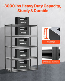 Storage Shelves 24 D X 48 W X 72 H 5-tier Garage Storage Shelving
