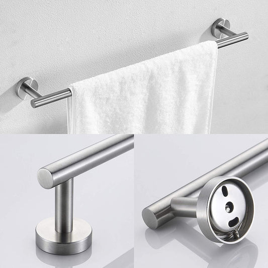 3-Pieces Bathroom Hardware Accessories Set - Towel Bar, Toilet Paper Holder, Robe Towel Hooks