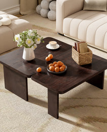 U-Can Modern Minimalist Coffee Table Set, Rectangle Coffee Table With Splicing Design, Multifunctional Combination Table For Living Room