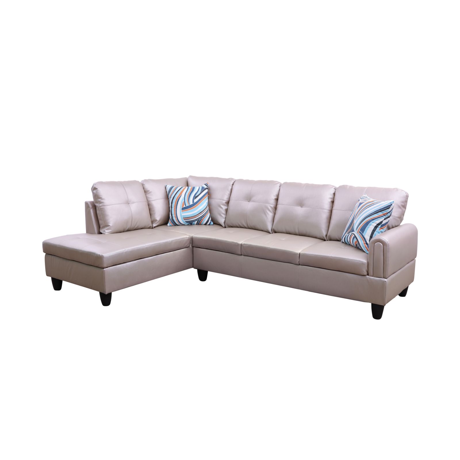 Pickup Only--Latte Faux Leather 3-Piece Living Room Sofa Set