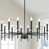 Modern Farmhouse Gold Chandeliers for Dining Room Light Fixture, 8-Light Metal Candle Chandeliers Lighting for Living Room Staircase Foyer Entryway Bedroom