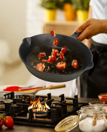 3Pcs Pre-Seasoned Cast Iron Skillet Set 6/8/10in Non-Stick Oven Safe Cookware Heat-Resistant Frying Pan