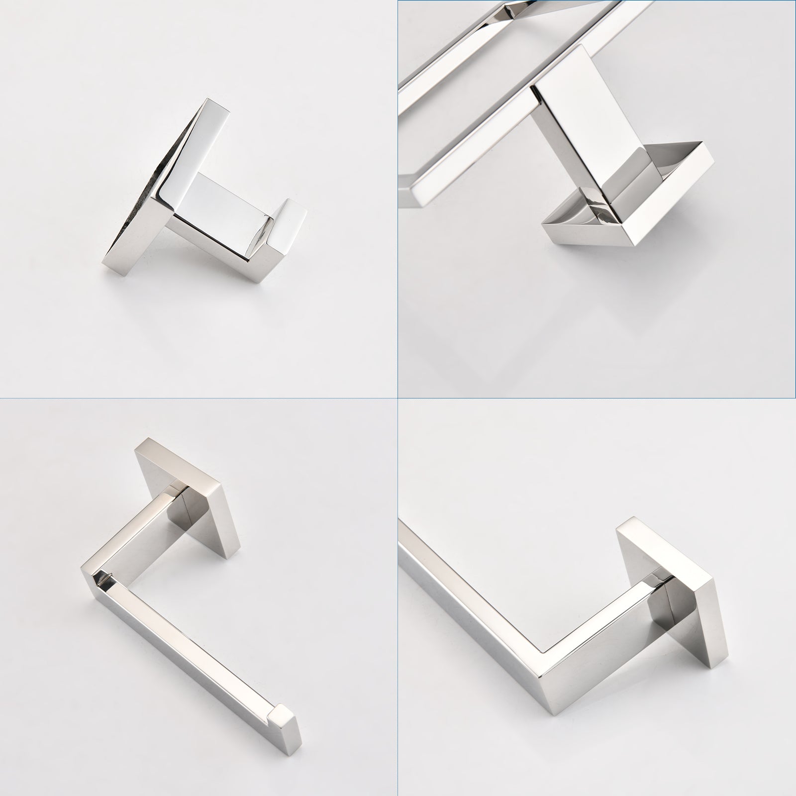 5-Piece SUS304 Bathroom Set Towel Bar  Ring Hooks  TP Holder, Brushed Finish