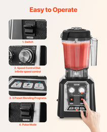 68 Oz 1400W Blender For Smoothies Food Processing Blender For Kitchen