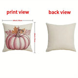 4Pcs Pillow Covers 18x18In Pumpkin Maple Leaf Throw Cushion Cover Happy Fall Pillow Cushion Case For Thanksgiving Sofa Couch Bedroom Home Office Farmhouse Decorations - CJDS - FC