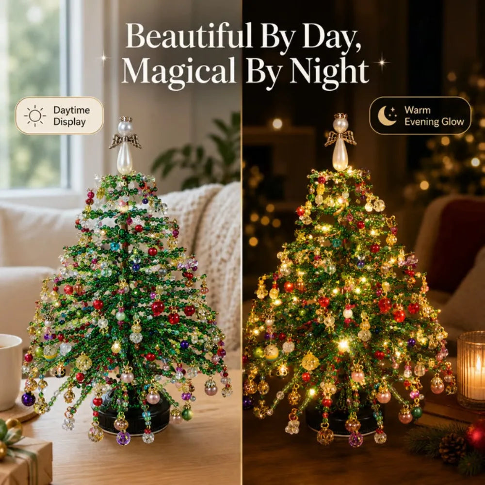 Handmade Beaded Mini Tabletop Holiday Tree DIY Kit Multi‑Season  Desktop Ornament For Christmas Halloween Home Decor Present
