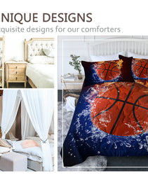 Sports Basketball Bedding Comforters Sets 3 Pieces Fire Bedding Sets