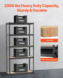 Storage Shelves 16 D X 36 W X 71.4 H 5-tier Garage Storage Shelving