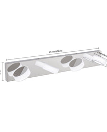 29  Modern 4-Light LED Vanity Light, Sleek Chrome Bathroom Wall Light Fixture For Mirror, Shower, And Bathroom Decor