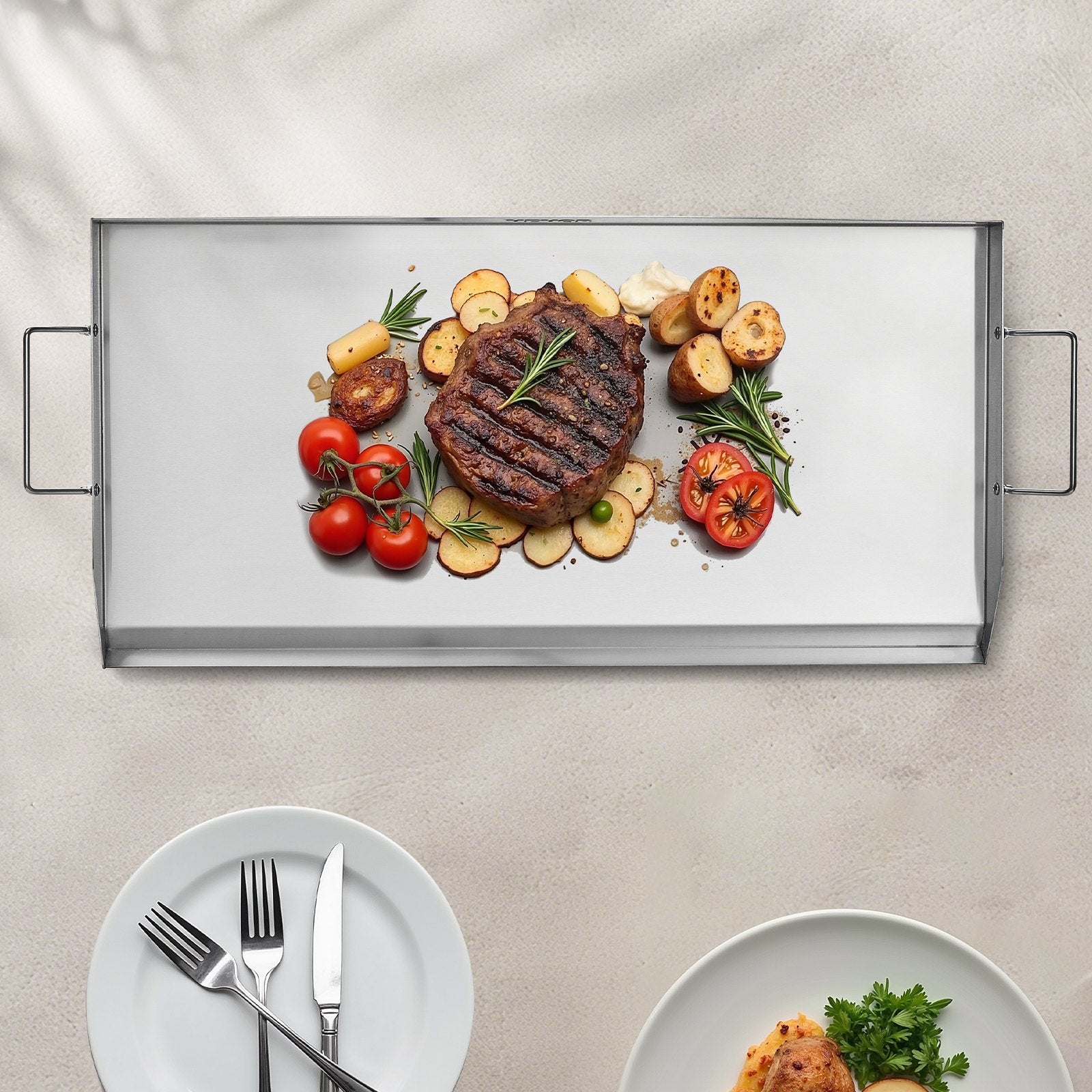 32x16 In Flat Top Griddle Stainless Steel Universal BBQ Grill Pan Cookware