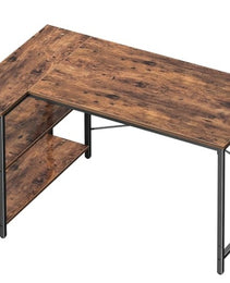 L Shaped Desk 47 Inch Computer Desk Gaming Furniture Corner Desks Home Office PC Table With Reversible Storage Shelves